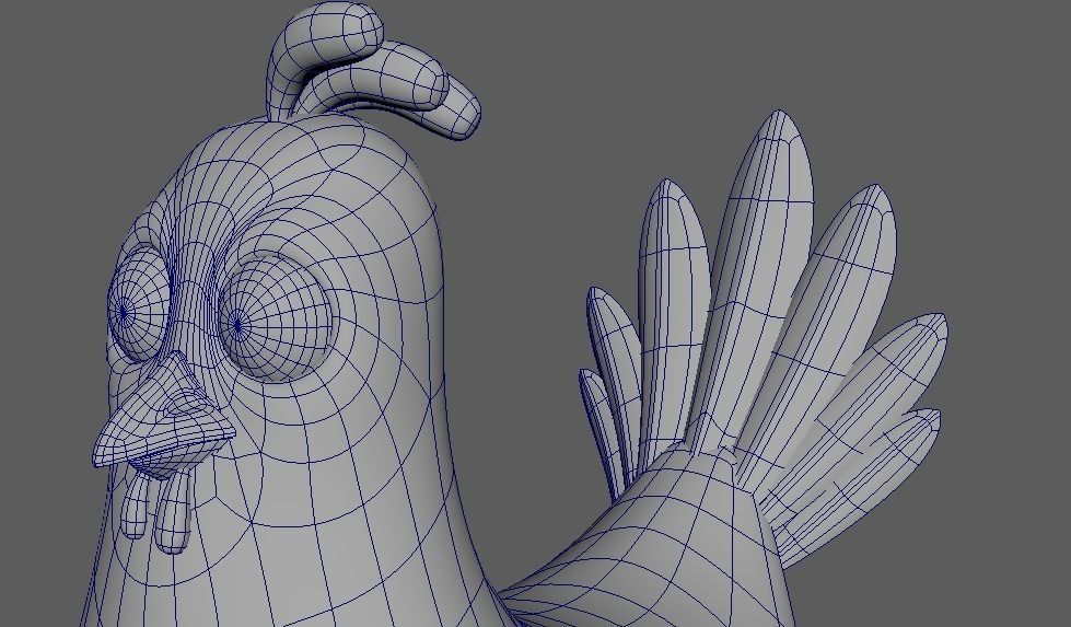 Cartoon Chicken Character 3D Model Low-poly 3D model_8