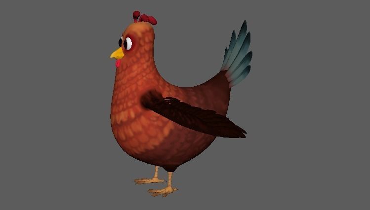 Cartoon Chicken Character 3D Model Low-poly 3D model_11