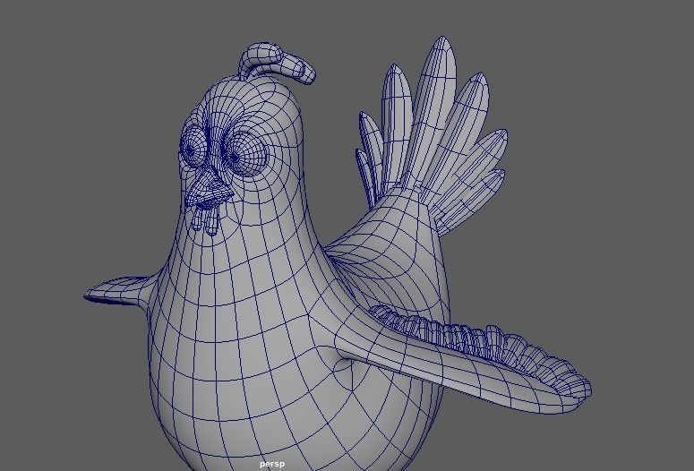 Cartoon Chicken Character 3D Model Low-poly 3D model_3