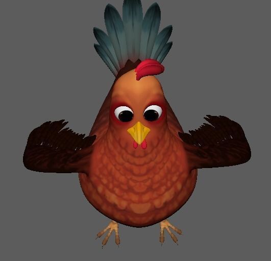 Cartoon Chicken Character 3D Model Low-poly 3D model_16