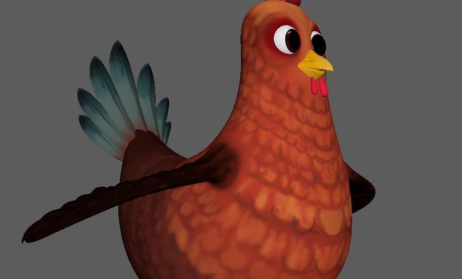 Cartoon Chicken Character 3D Model Low-poly 3D model_13