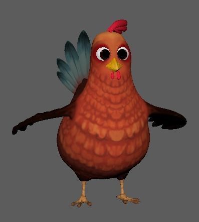 Cartoon Chicken Character 3D Model Low-poly 3D model_10