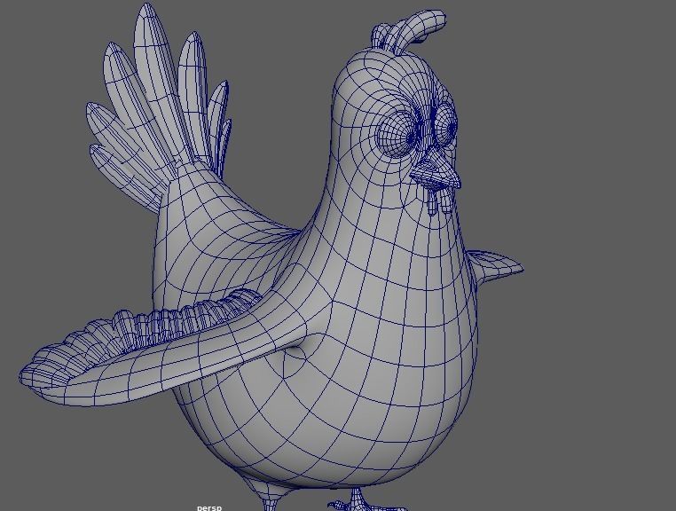 Cartoon Chicken Character 3D Model Low-poly 3D model_4