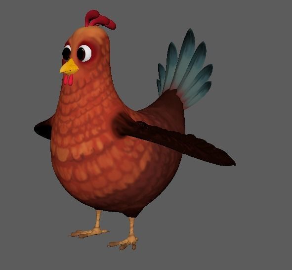 Cartoon Chicken Character 3D Model Low-poly 3D model_17