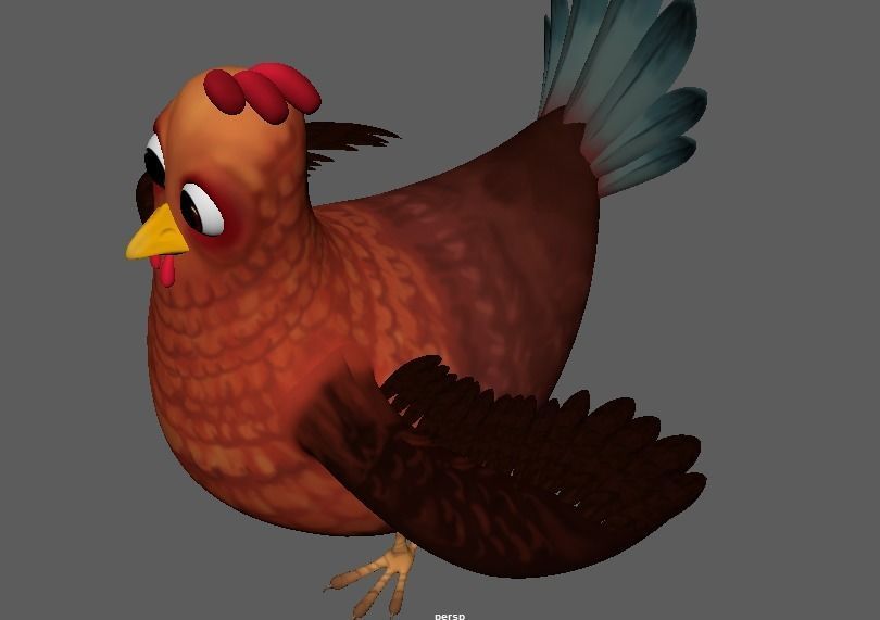 Cartoon Chicken Character 3D Model Low-poly 3D model_12