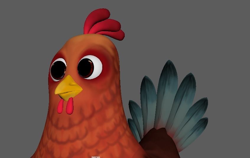 Cartoon Chicken Character 3D Model Low-poly 3D model_14