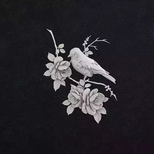 Decor Bird3 wis flower