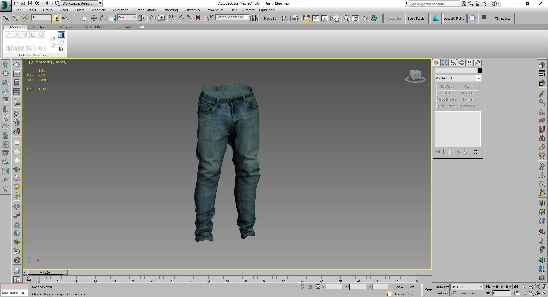 Jeans Low-poly 3D model_3