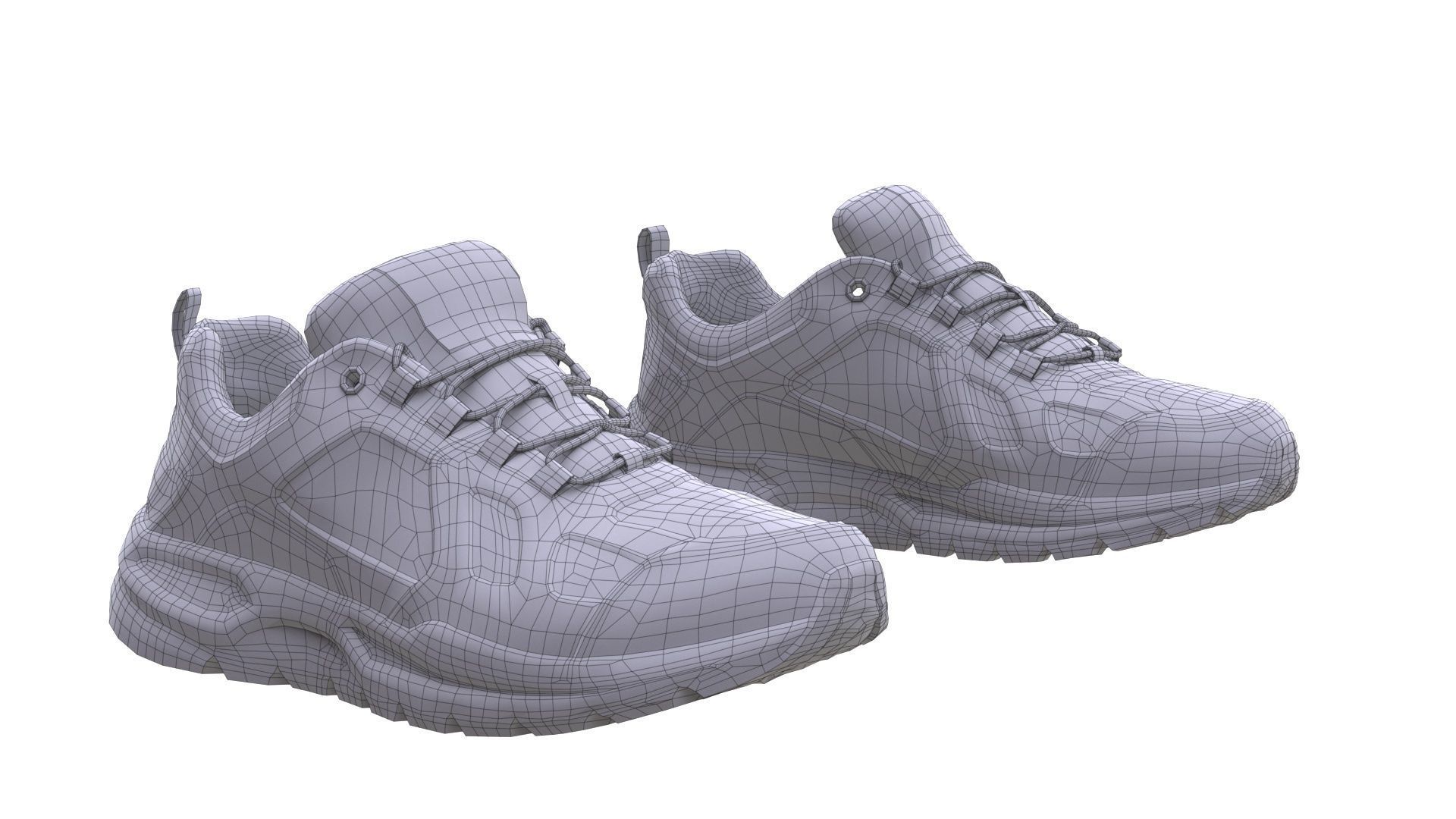 Sneakers Low-poly 3D model_4