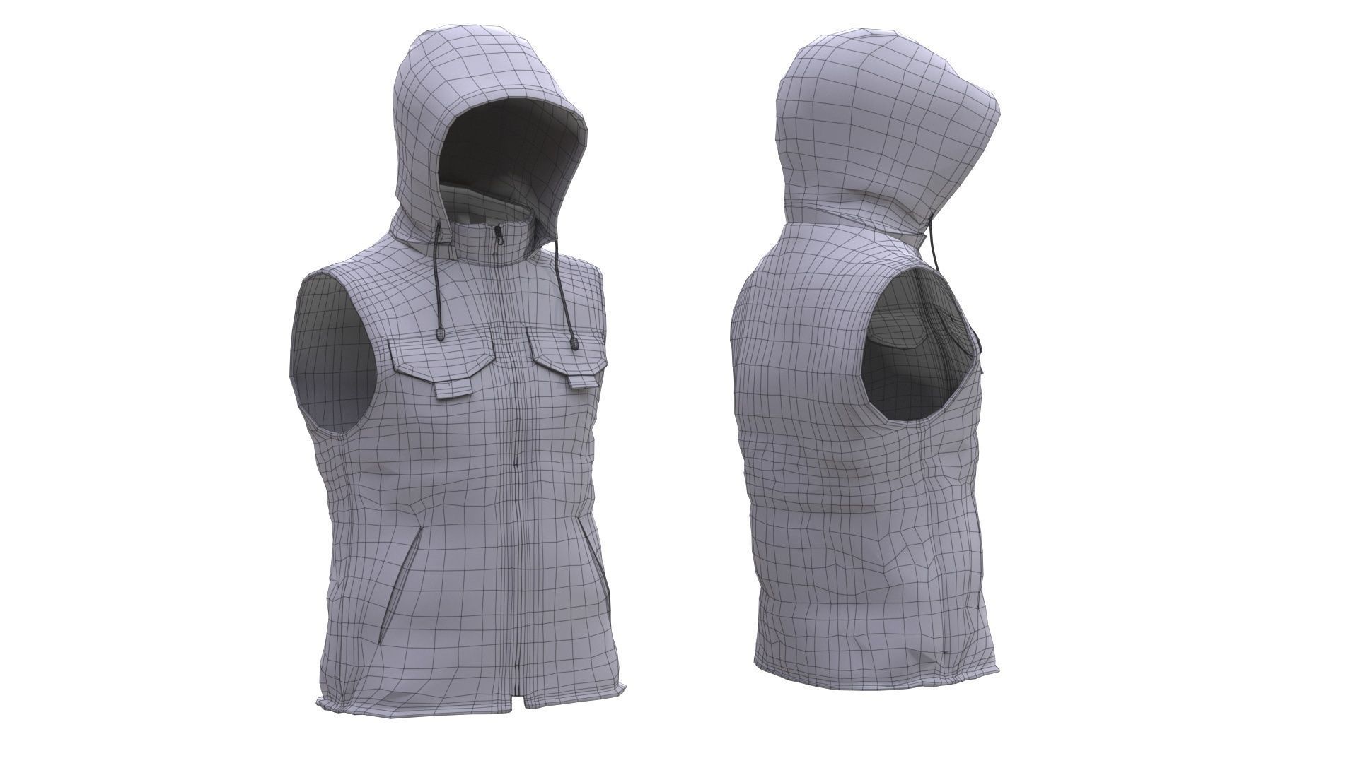 3D Vest Low-poly 3D model_4