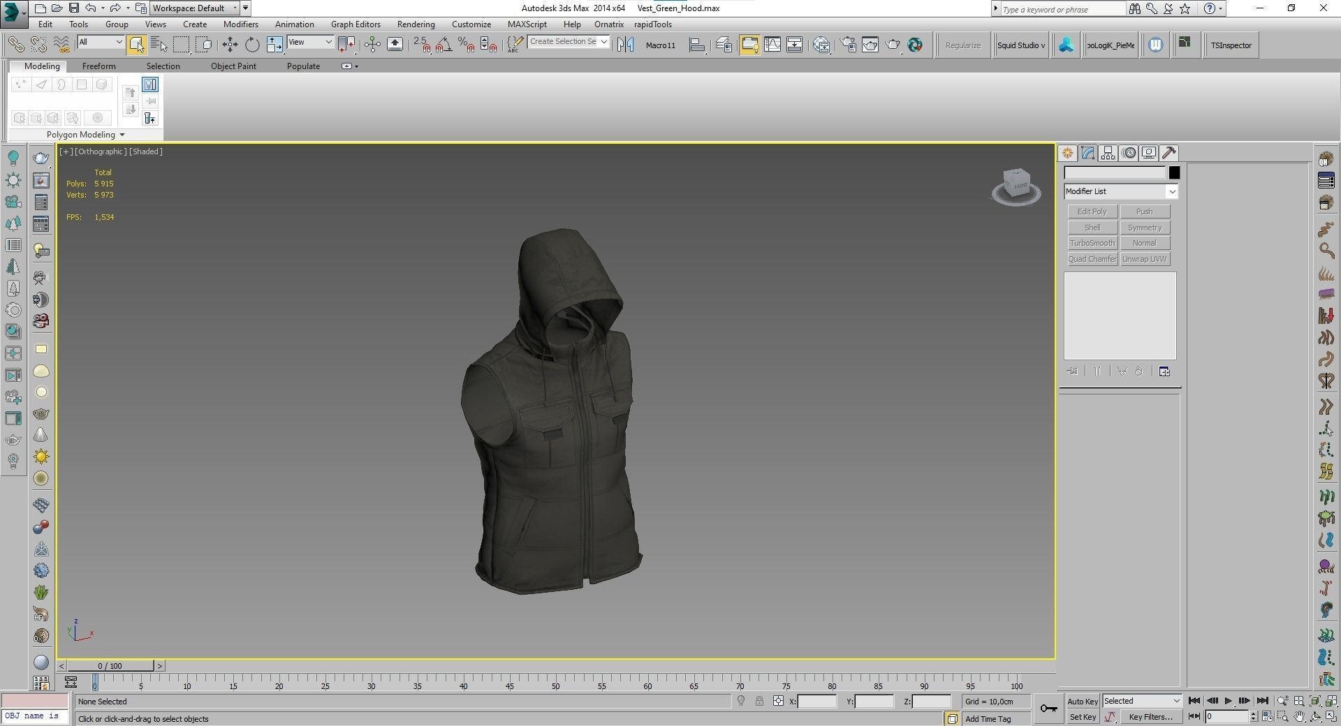 3D Vest Low-poly 3D model_3