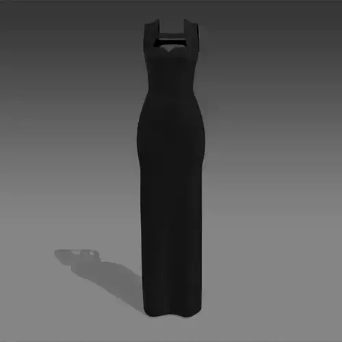 Dress black matte color square 