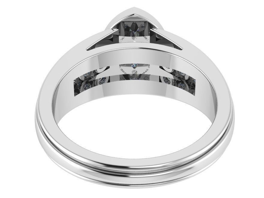 Marquise Halo Ring 1626 3D print model_3