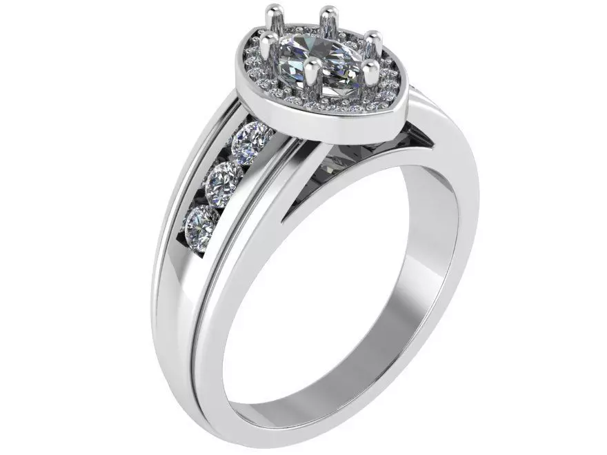 Marquise Halo Ring 1626 3D print model_0