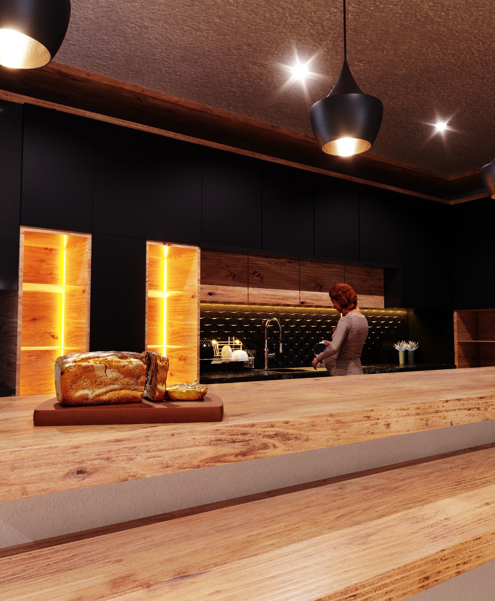 Dark Kitchen  3D model_2