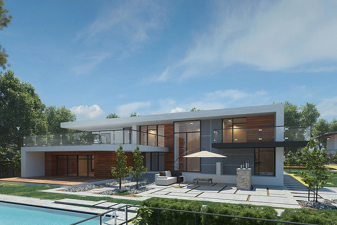 Country house 3D scene 3D model 3
