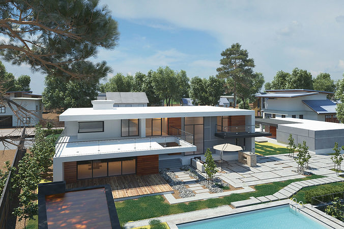 Country house 3D scene 3D model 5