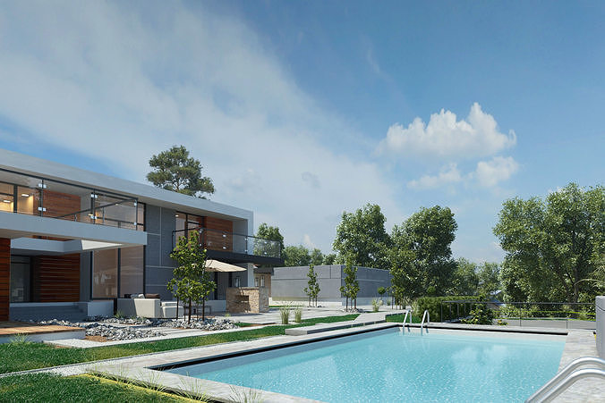 Country house 3D scene 3D model 6