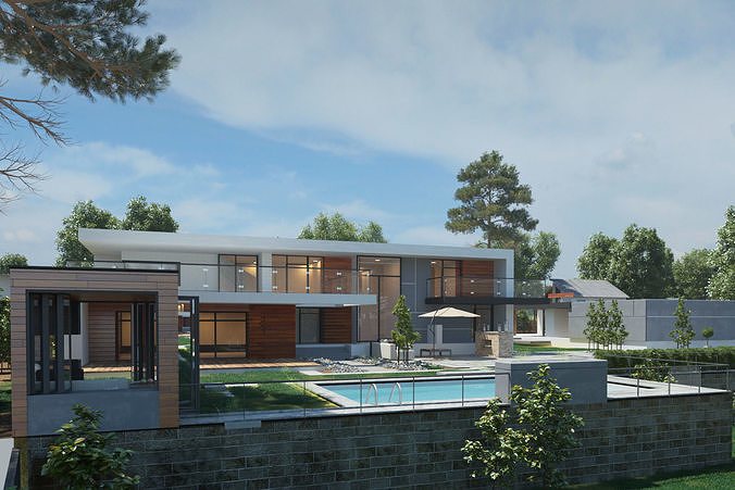 Country house 3D scene 3D model 2