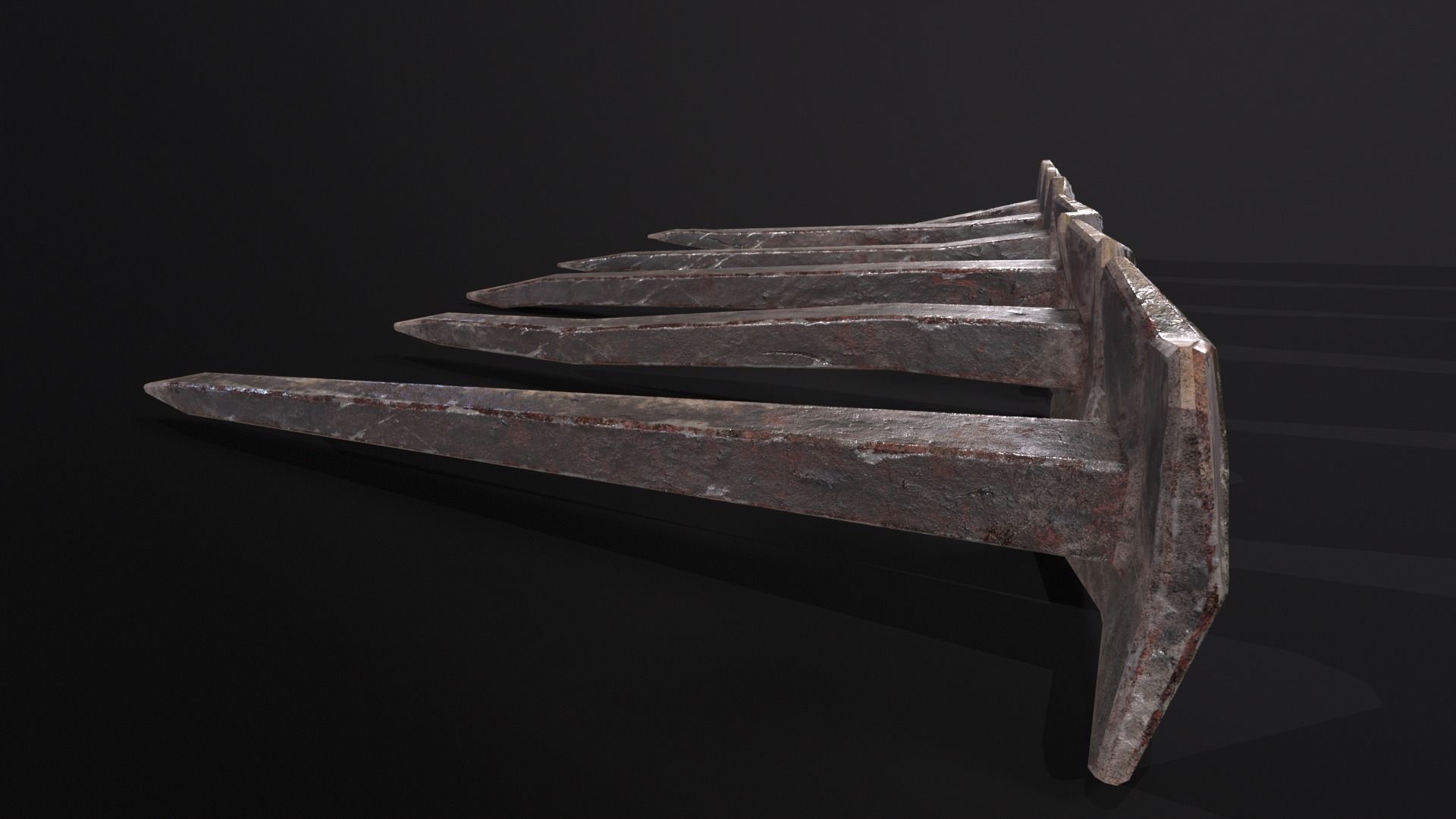 Old Rusty Medieval Nails Low-poly 3D model_6
