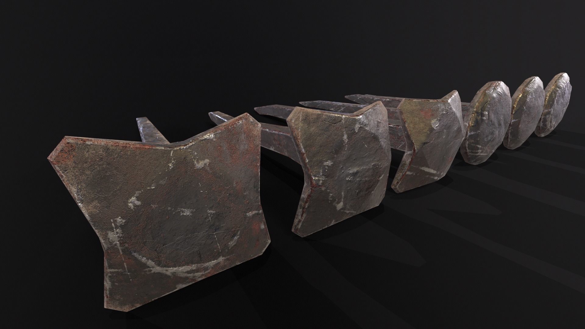 Old Rusty Medieval Nails Low-poly 3D model_8