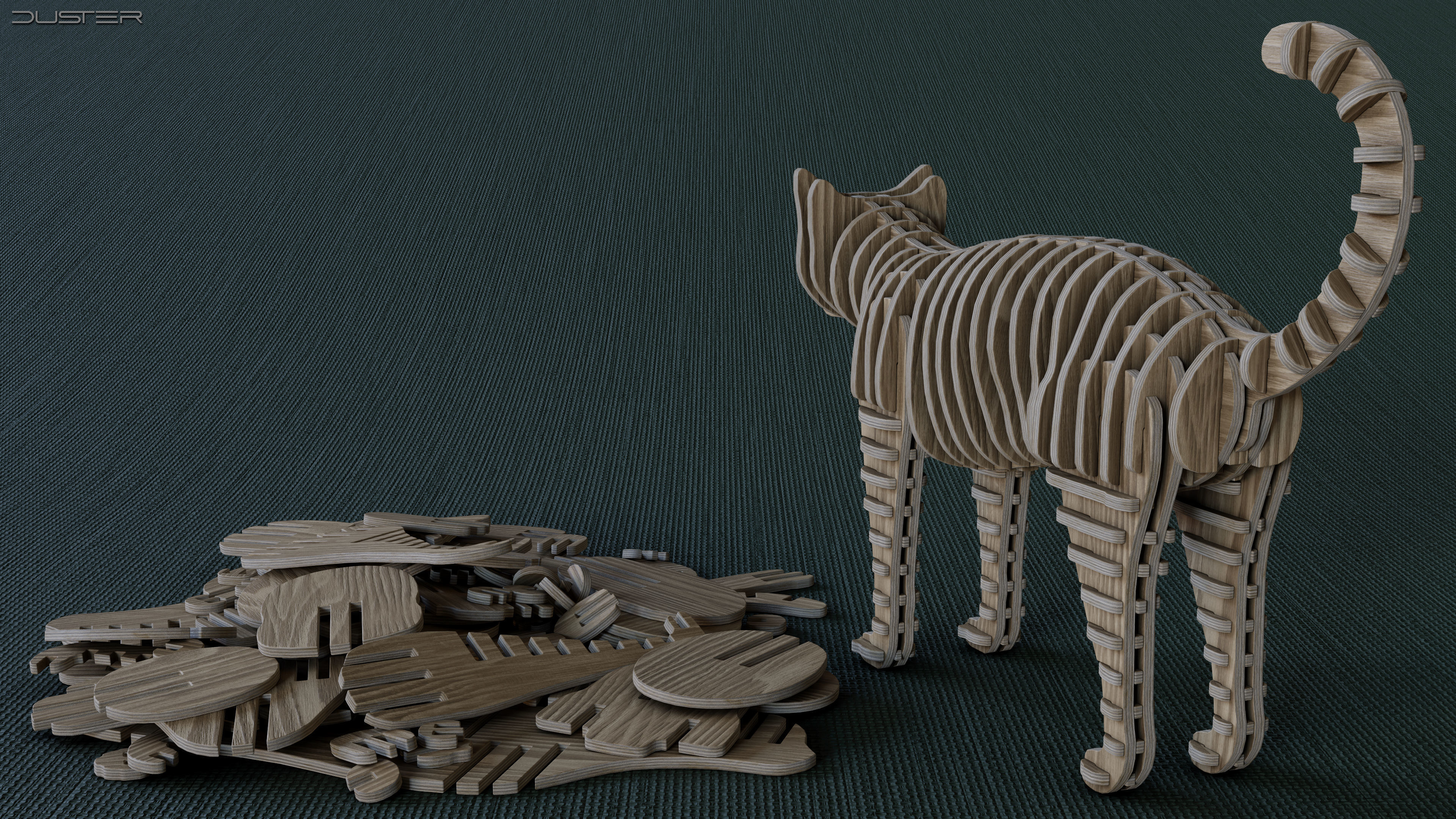 3D Puzzle - Cat 3D model_1