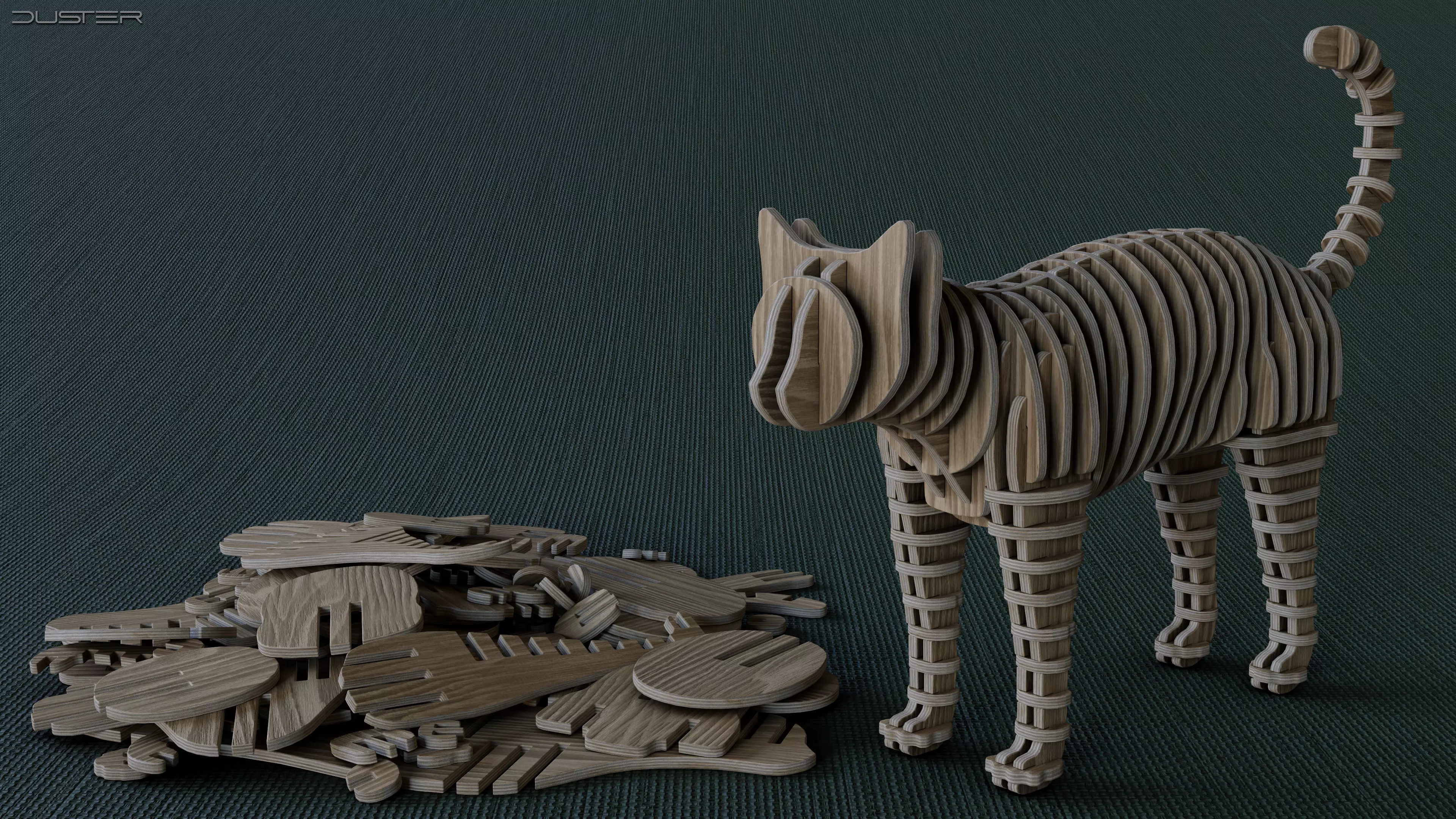 3D Puzzle - Cat 3D model_0