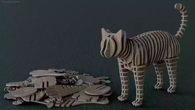 3D Puzzle - Cat 3D model
