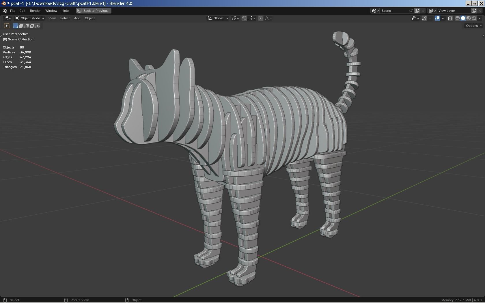 3D Puzzle - Cat 3D model_4