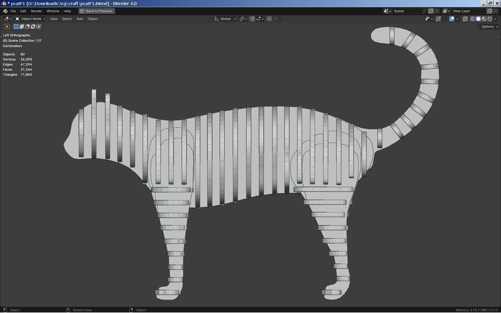 3D Puzzle - Cat 3D model_5
