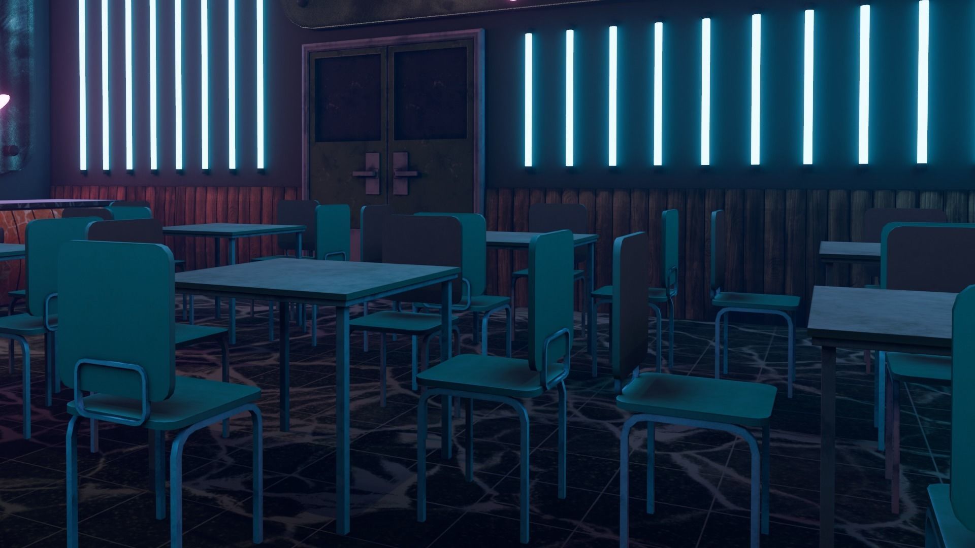 VR Rock Band Show Bar Low-poly 3D model_10