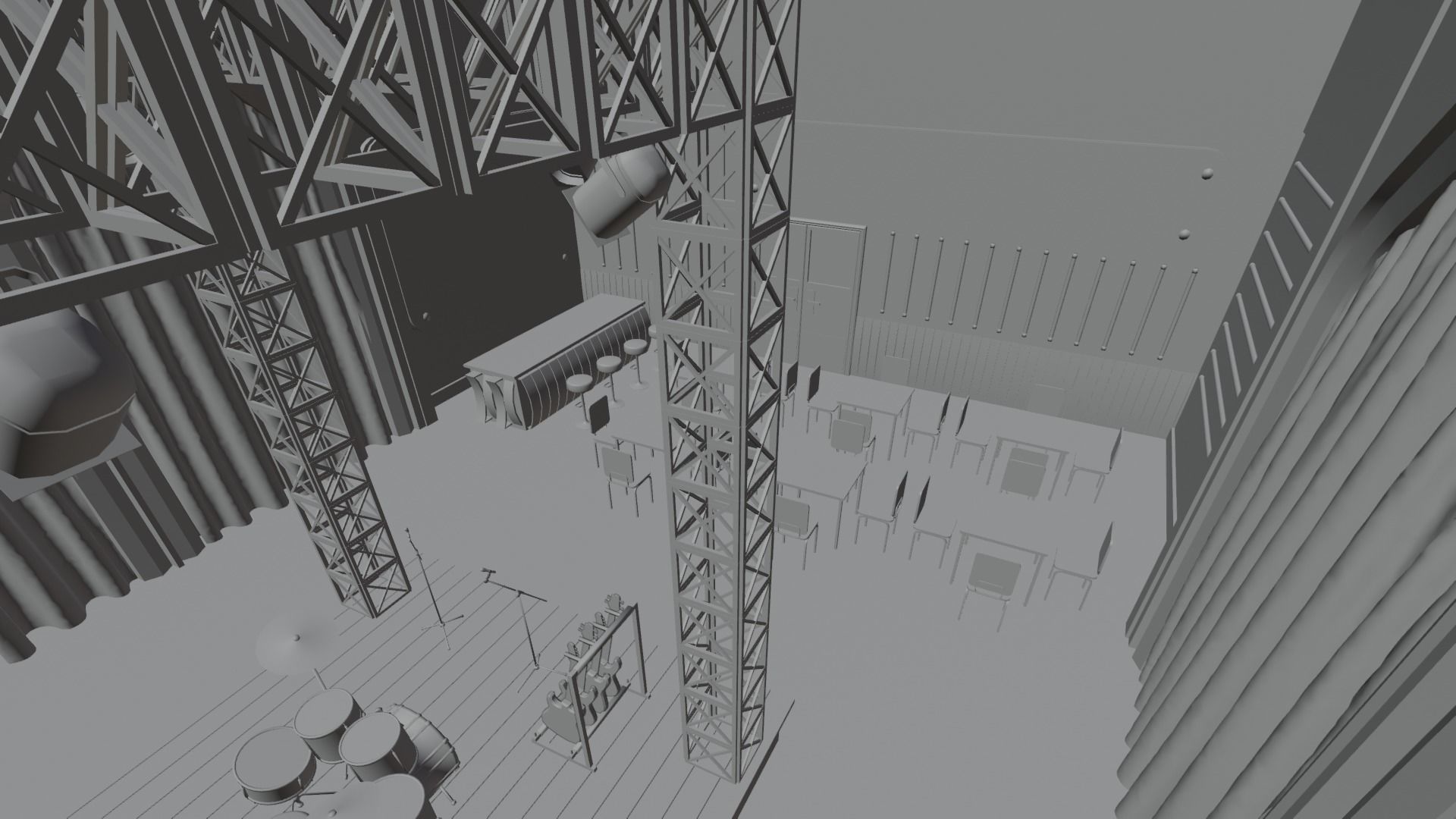 VR Rock Band Show Bar Low-poly 3D model_21