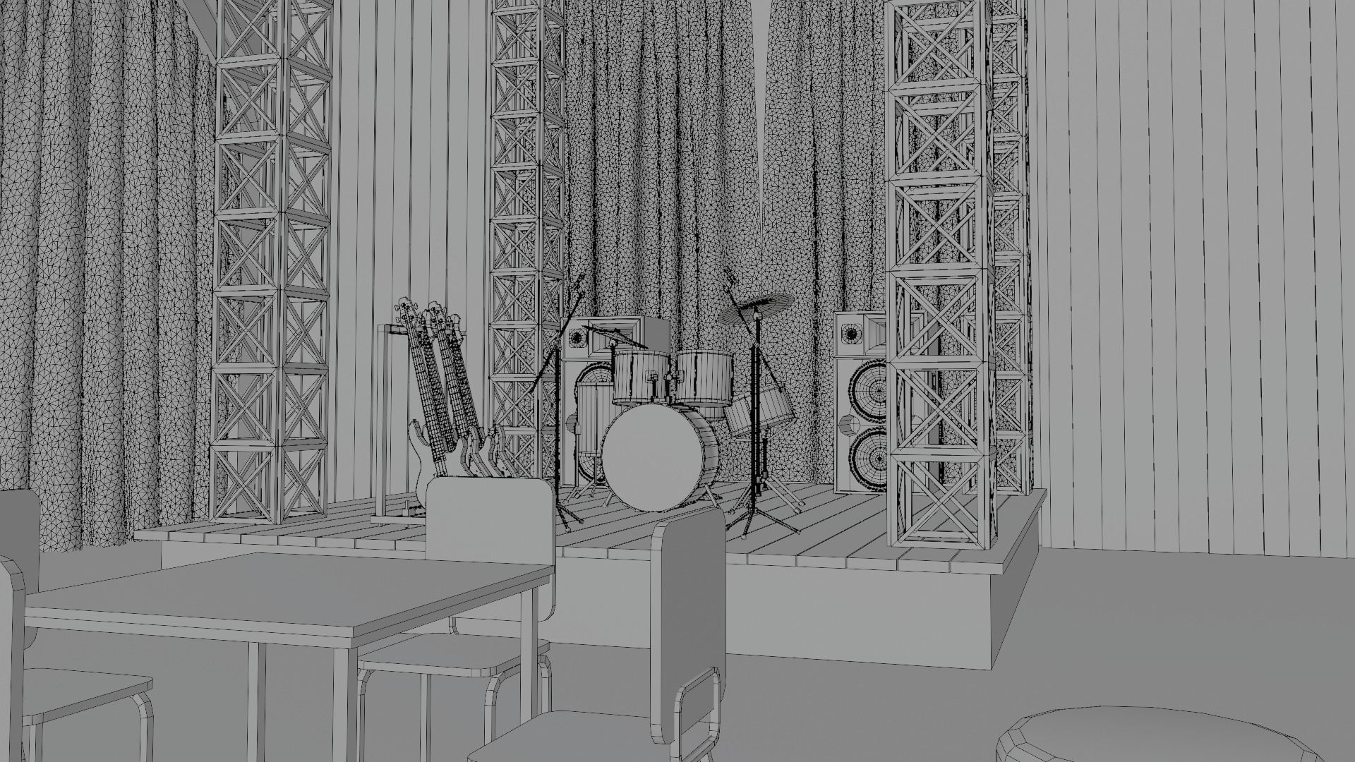 VR Rock Band Show Bar Low-poly 3D model_19