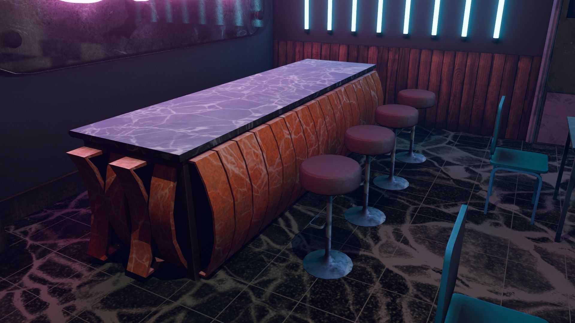 VR Rock Band Show Bar Low-poly 3D model_14