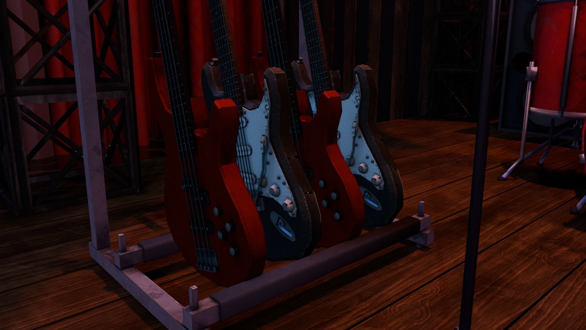 VR Rock Band Show Bar Low-poly 3D model_4