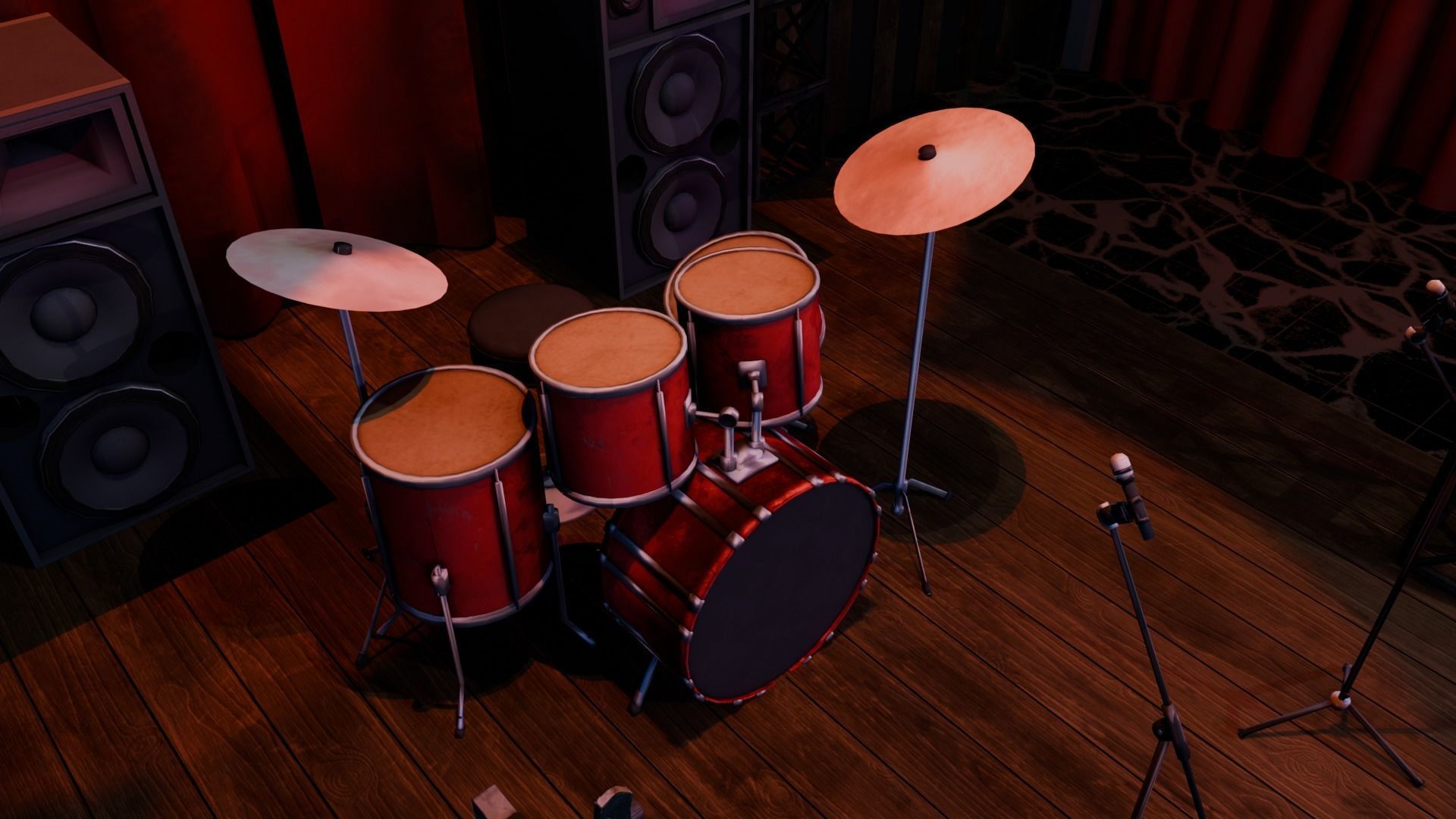 VR Rock Band Show Bar Low-poly 3D model_13