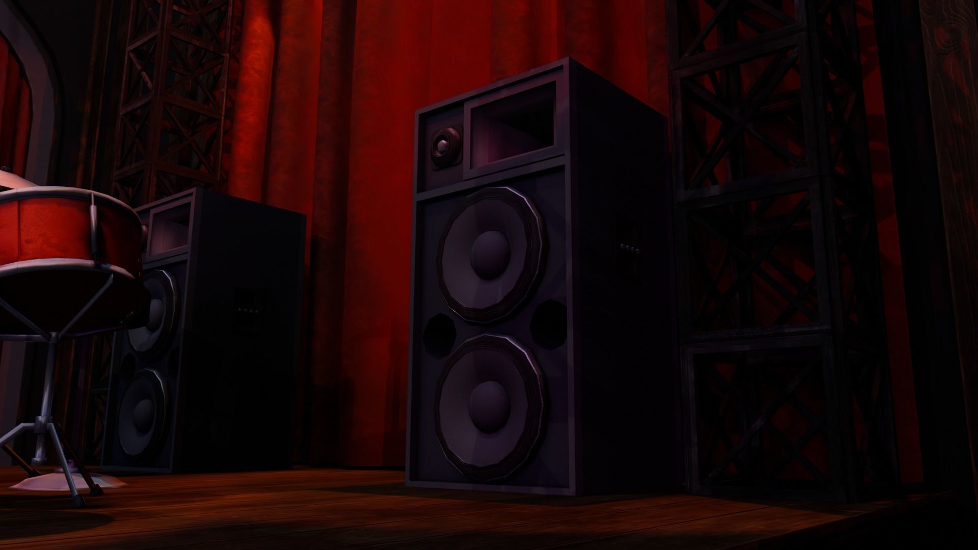 VR Rock Band Show Bar Low-poly 3D model_6