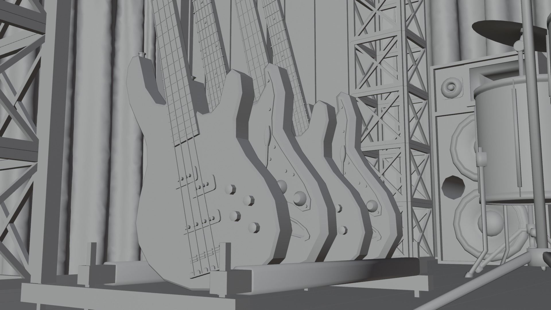 VR Rock Band Show Bar Low-poly 3D model_17