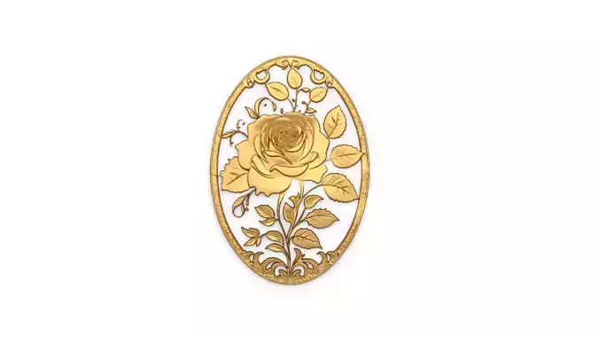 Classic oval carved decor ornament 07