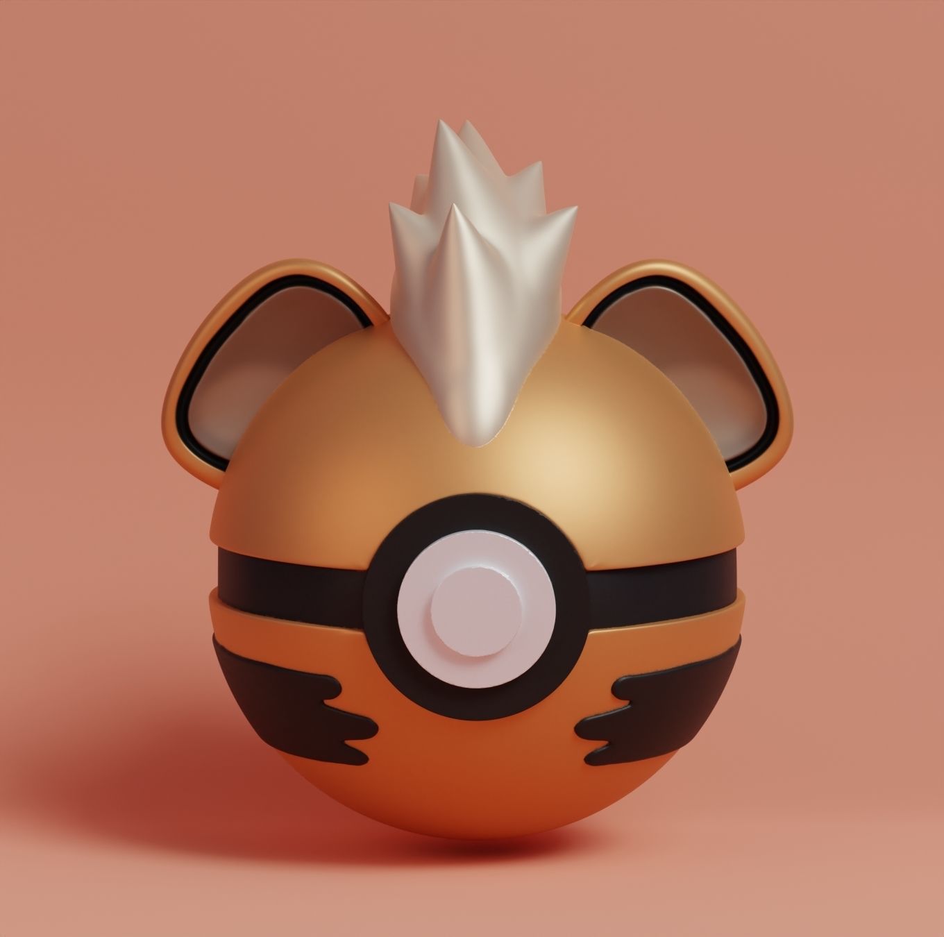 Pokemon Growlithe Arcanine Pokeball 3D print model_1