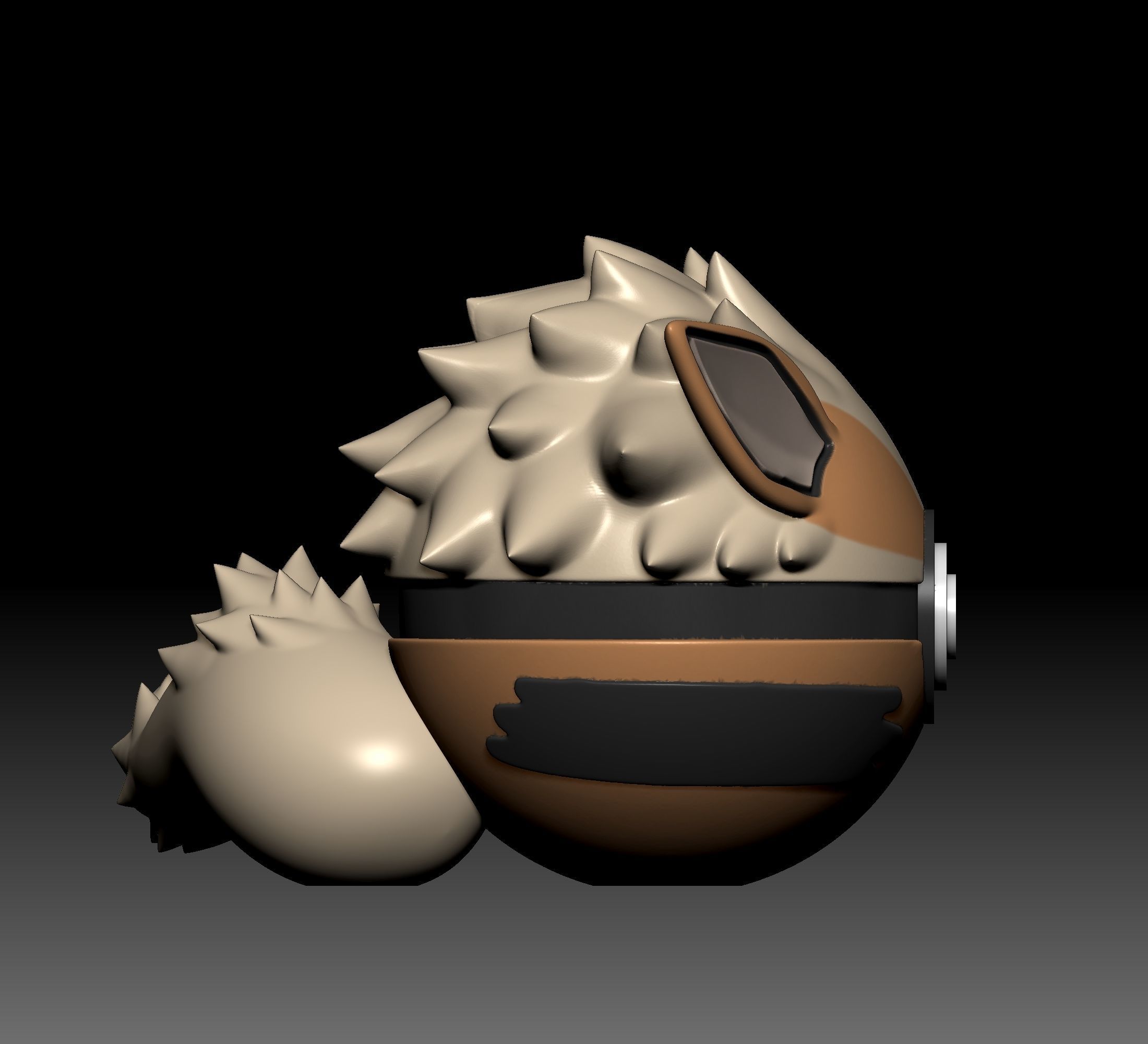 Pokemon Growlithe Arcanine Pokeball 3D print model_9