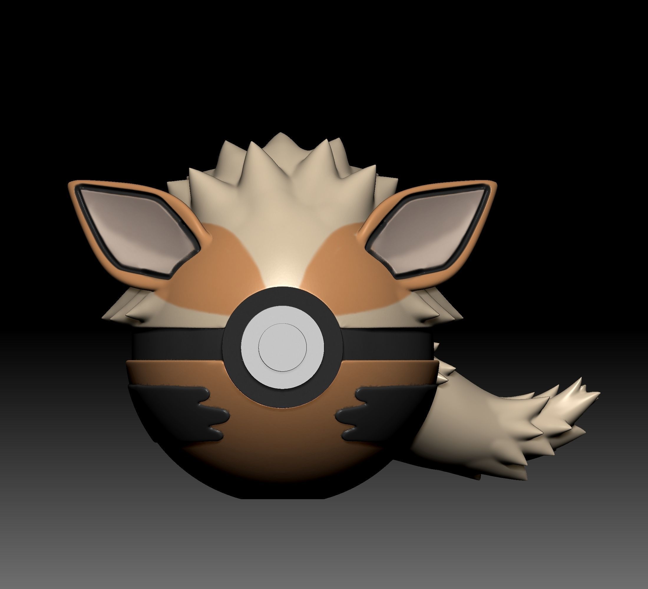 Pokemon Growlithe Arcanine Pokeball 3D print model_7