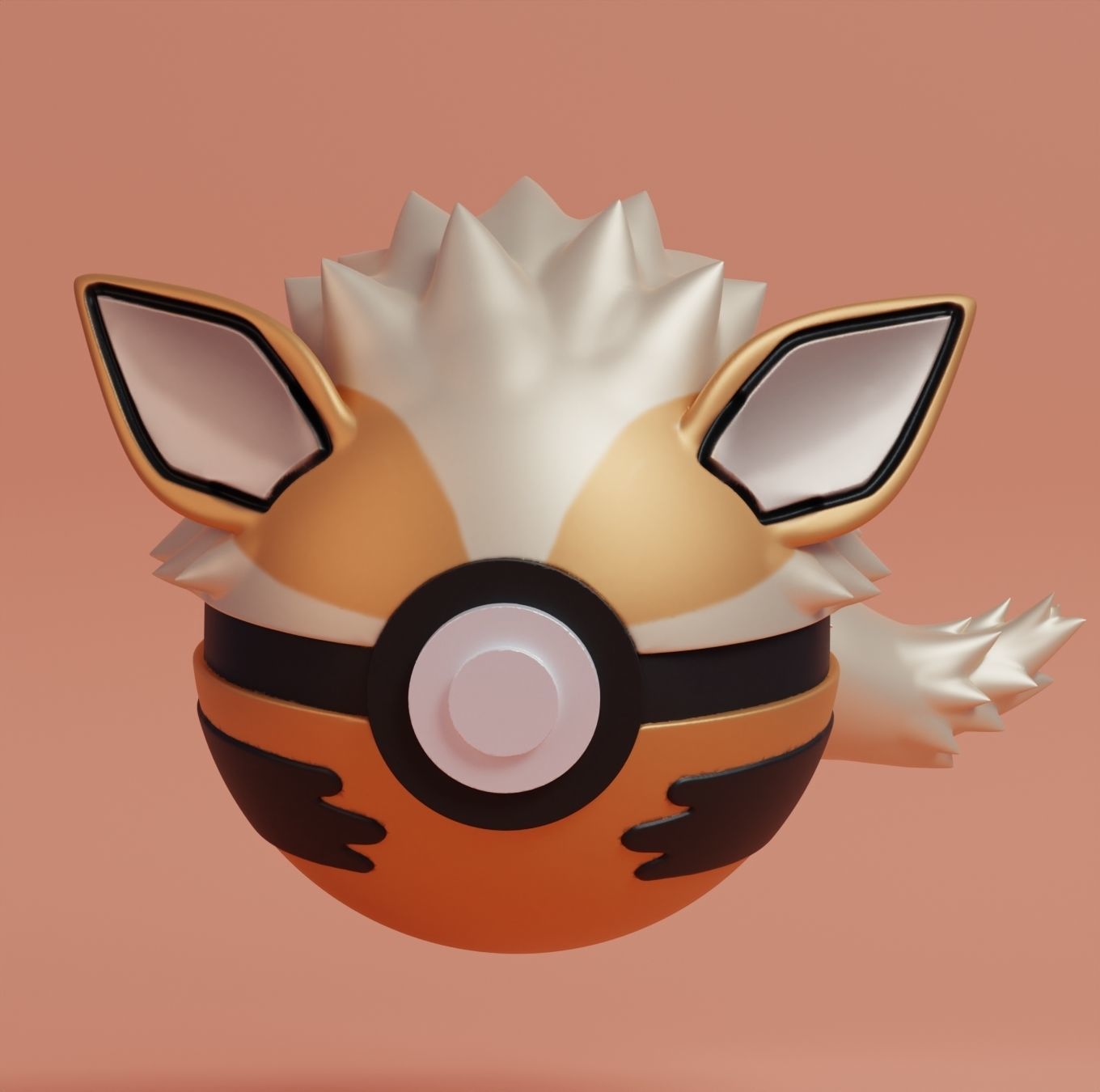 Pokemon Growlithe Arcanine Pokeball 3D print model_6
