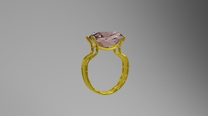 Diamond Ring with materials 3D model