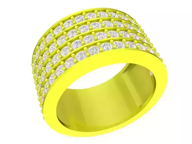 A7696 Luxury Diamond Band Ring for Women 3D Print