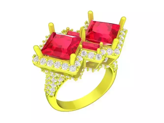 A7697 Luxury Diamond Women Fashion Ring 3D Print 3D print model