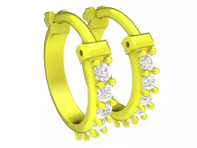 A7698 Simple Hoop Earrings 3D Print