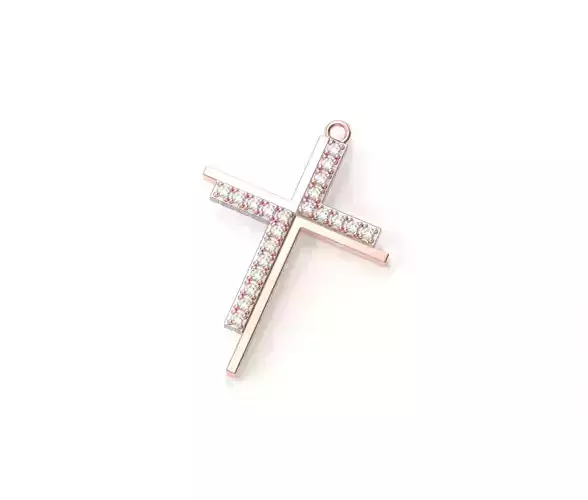 Diamond Cross Pendant Jewelry 3D print model