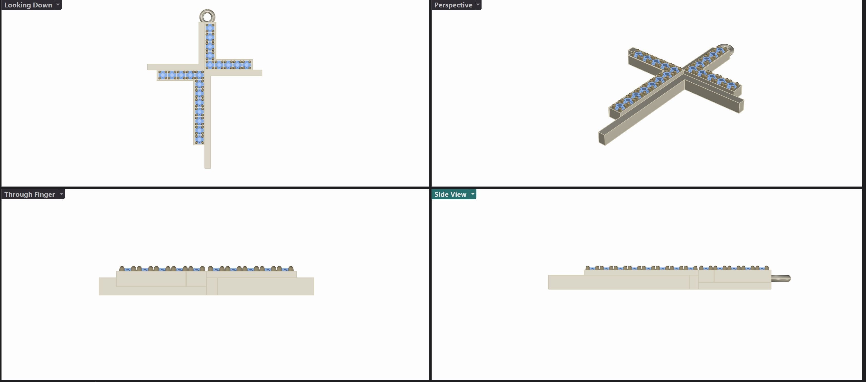 Diamond Cross Pendant Jewelry 3D print model 3D print model_1