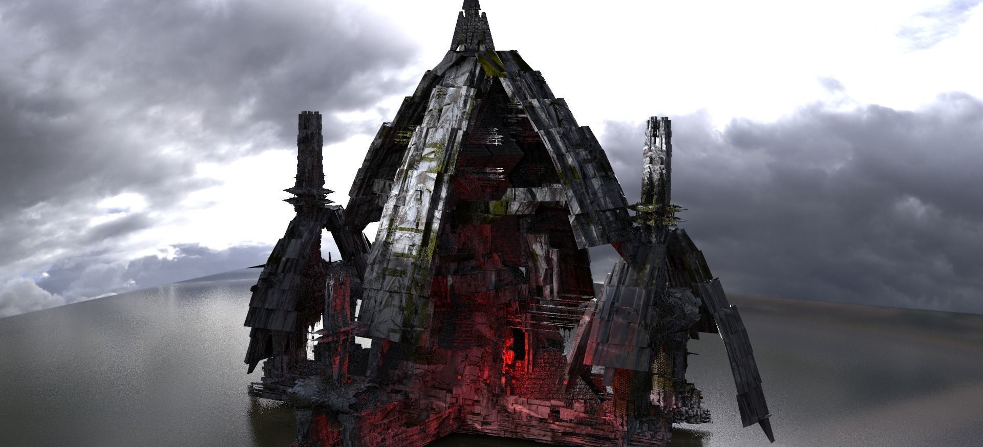 Ancient Advanced Sci fi relic city 1 3D model_2